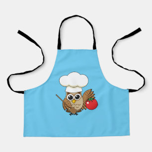 Cute Cooking Owl Cartoon Apron