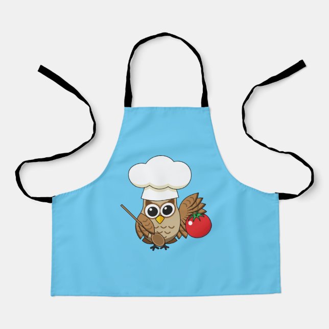 Cute Cooking Owl Cartoon Apron (Front)