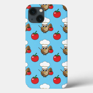 Cute Cooking Owl Cartoon iPhone 13 Case