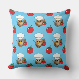 Cute Cooking Owl Cartoon Cushion