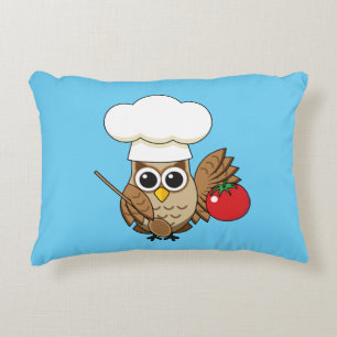 Cute Cooking Owl Cartoon Decorative Cushion