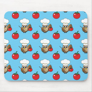 Cute Cooking Owl Cartoon Mouse Mat