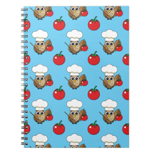Cute Cooking Owl Cartoon Notebook