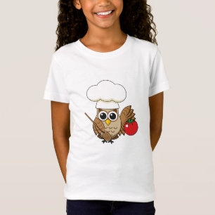 Cute Cooking Owl Cartoon T-Shirt