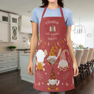 Cute Cooking with my Gnomies Custom  Apron
