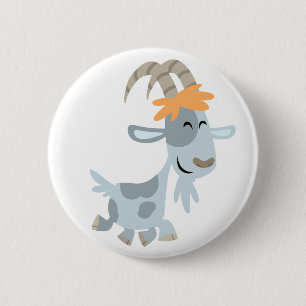 Cute Cool Cartoon  Goat Button Badge