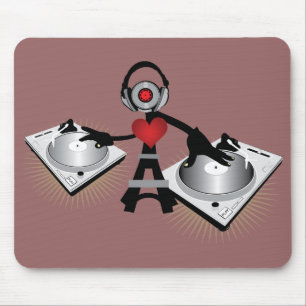 Cute & Cool DJ Character With Decks Mouse Mat