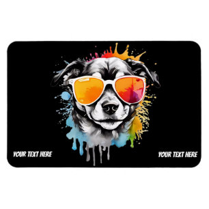Cute Cool Dog with Sunglasses Magnet