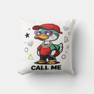 Cute Cool Duck Wearing Sunglasses Funny Cartoon Cushion