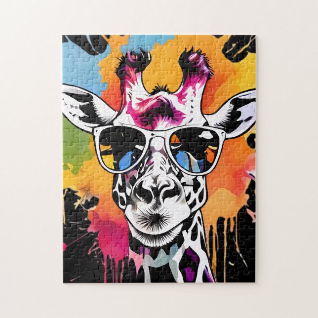 Cute Cool Giraffe with Sunglasses Jigsaw Puzzle (Vertical)
