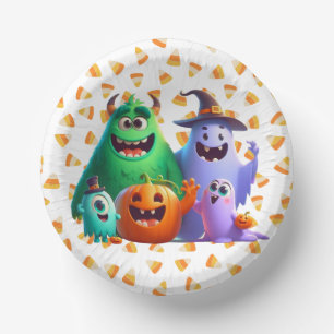 Cute & Cool, Halloween Monsters Paper Plate