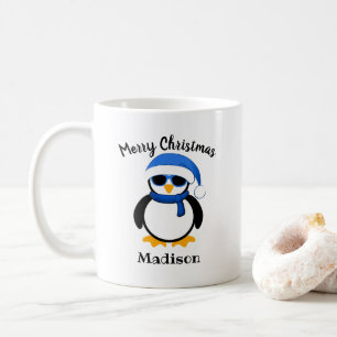Cute cool penguin Christmas winter Personalized Coffee Mug