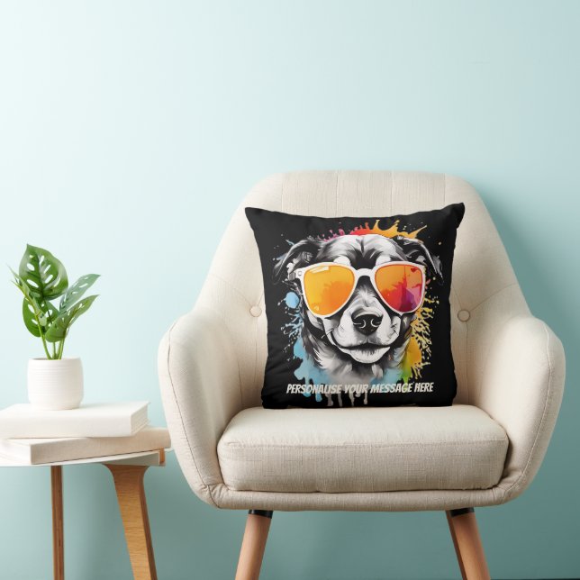 Cute Cool Puppy Dog with Sunglasses Cushion (Chair)