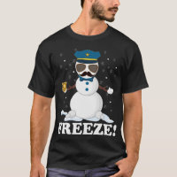 Cute Cop Snowman Freeze Funny Police Christmas Par