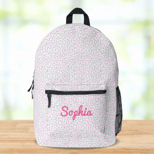 Cute Coquette Aesthetic Pink Floral Personalised Printed Backpack