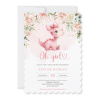 Cute coquette baby dinosaur It's a Girl floral