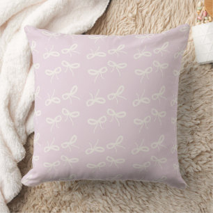 Cute Coquette Ballet Pink Bow Pattern Cushion