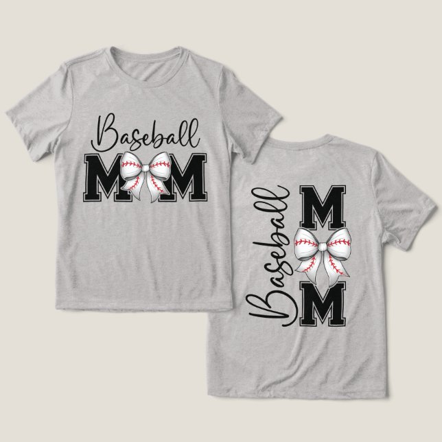 Cute Coquette Baseball Mum Tri-Blend Shirt (Design Front & Back)