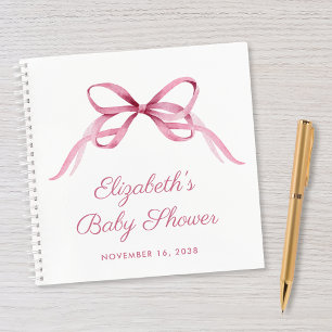 Cute Coquette Bow Baby Girl Shower Guest Book