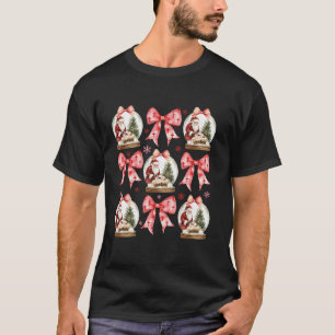 Cute Coquette Bow Baby Jesus Santa Claus Christian T-Shirt