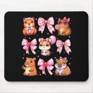 Cute Coquette Bow Capybara Pajamas Pjs Clothes Gir Mouse Mat