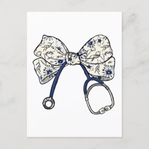 Cute Coquette Bow Coquette Bow Nurse Nursing Holiday Postcard