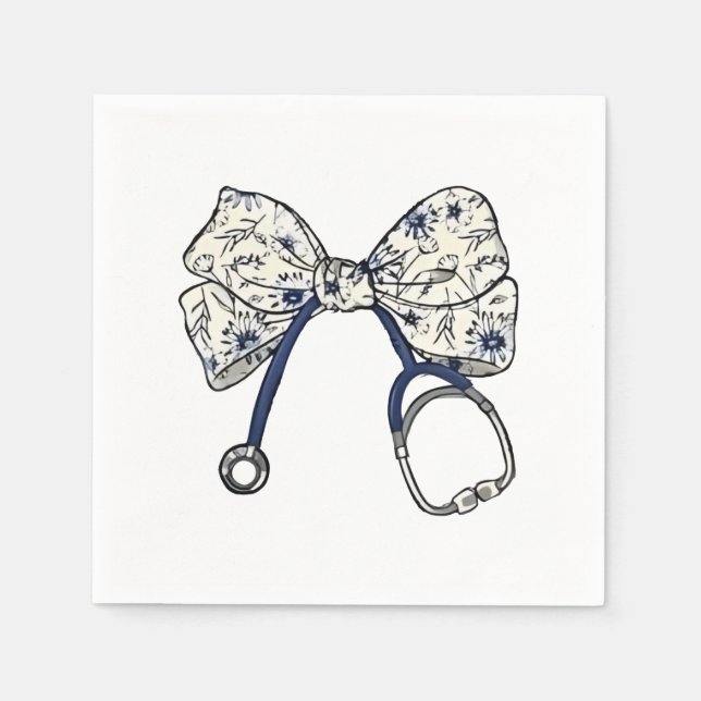 Cute Coquette Bow Coquette Bow Nurse Nursing Napkin (Front)