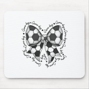 Cute Coquette Bow Funny Game Day Soccer Mum Life T Mouse Mat