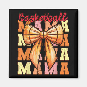 Cute Coquette Bow Game Day Basketball Mama For Mom Magnet