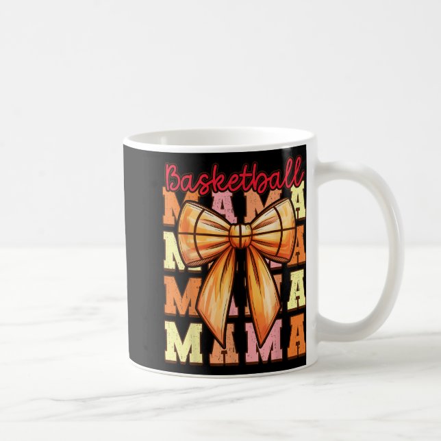 Cute Coquette Bow Game Day Basketball Mama For Mum Coffee Mug (Right)