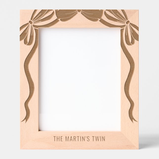 Cute Coquette Bow Laser Picture Etched Frames (Front)