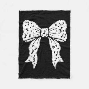 Cute coquette bow music notes music teacher  fleece blanket
