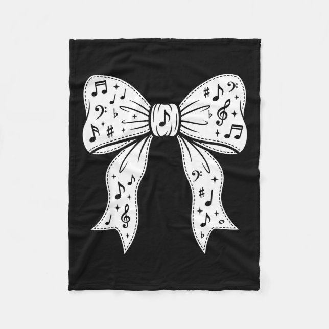 Cute coquette bow music notes music teacher  fleece blanket (Front)