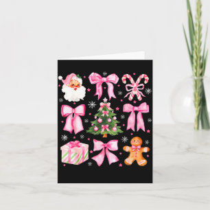 Cute Coquette Bow Nk Christmas Tree Santa Gingerbr Card