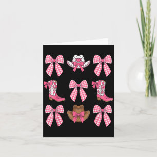 Cute Coquette Bow Nk Cowgirl Boots And Hats Cowgir Card