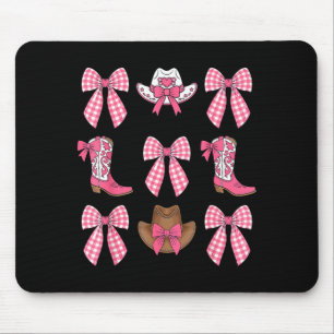 Cute Coquette Bow Nk Cowgirl Boots And Hats Cowgir Mouse Mat