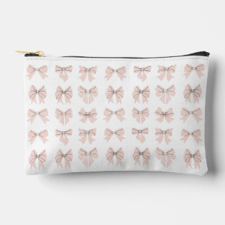 Cute Coquette Bow Pink Blush Accessory Pouch