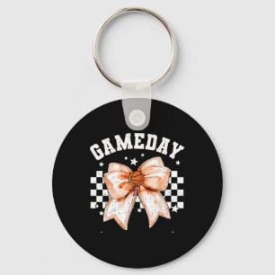 Cute Coquette Bow Sketll Retro Game Day Women Girl Key Ring