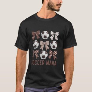Cute Coquette Bow Soccer Mama Cool Soccer Season L T-Shirt