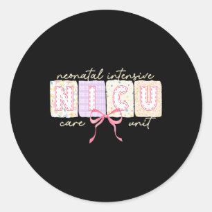Cute Coquette Bow Spring Nicu Nurse Classic Round Sticker