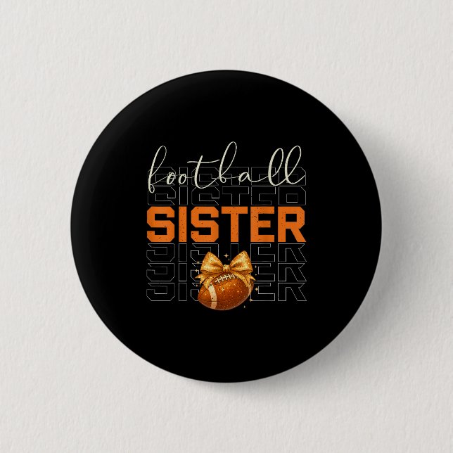 Cute Coquette Bow Srt Fantasy Football Sister Foot 6 Cm Round Badge (Front)