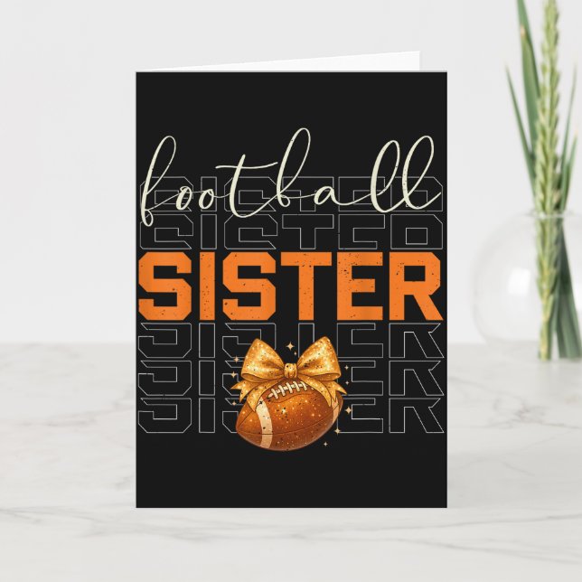 Cute Coquette Bow Srt Fantasy Football Sister Foot Card (Front)