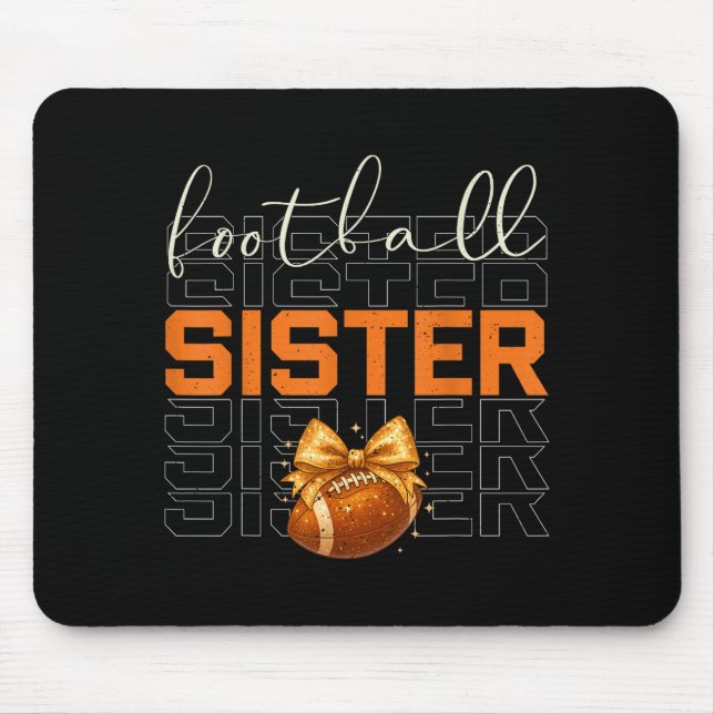 Cute Coquette Bow Srt Fantasy Football Sister Foot Mouse Mat (Front)