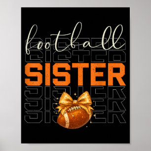 Cute Coquette Bow Srt Fantasy Football Sister Foot Poster