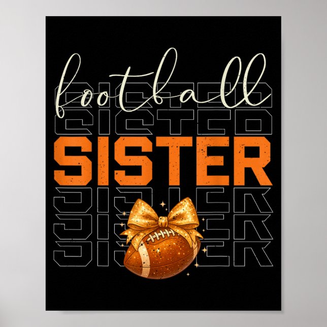 Cute Coquette Bow Srt Fantasy Football Sister Foot Poster (Front)