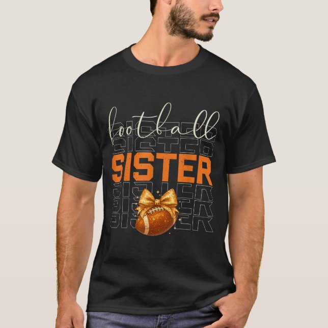 Cute Coquette Bow Srt Fantasy Football Sister Foot T-Shirt (Front)