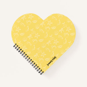 Cute Coquette Bows and Cherries Pattern Notebook