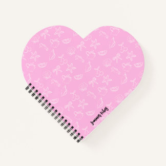Cute Coquette Bows and Cherries Pattern Notebook