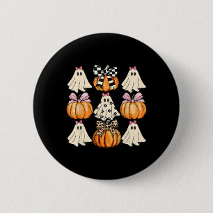 Cute Coquette Bows Ghost Pumpkin Season Halloween  6 Cm Round Badge