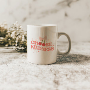 Cute Coquette Cherries & Bow 'Choose Kindness' Coffee Mug